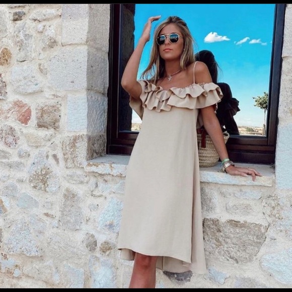 Zara Textured Ruffled Dress - Picture 3 of 13